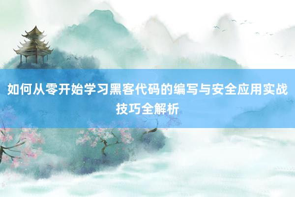 如何从零开始学习黑客代码的编写与安全应用实战技巧全解析