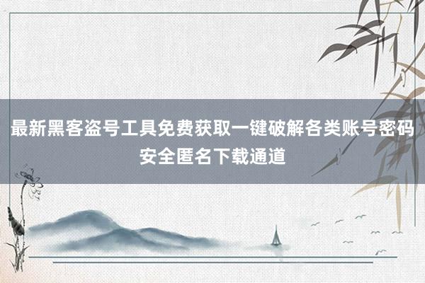 最新黑客盗号工具免费获取一键破解各类账号密码安全匿名下载通道