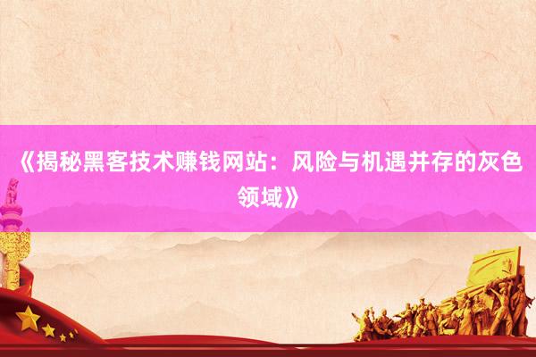 《揭秘黑客技术赚钱网站：风险与机遇并存的灰色领域》
